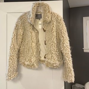NWT- Anthropologie Furry Jacket - Size M